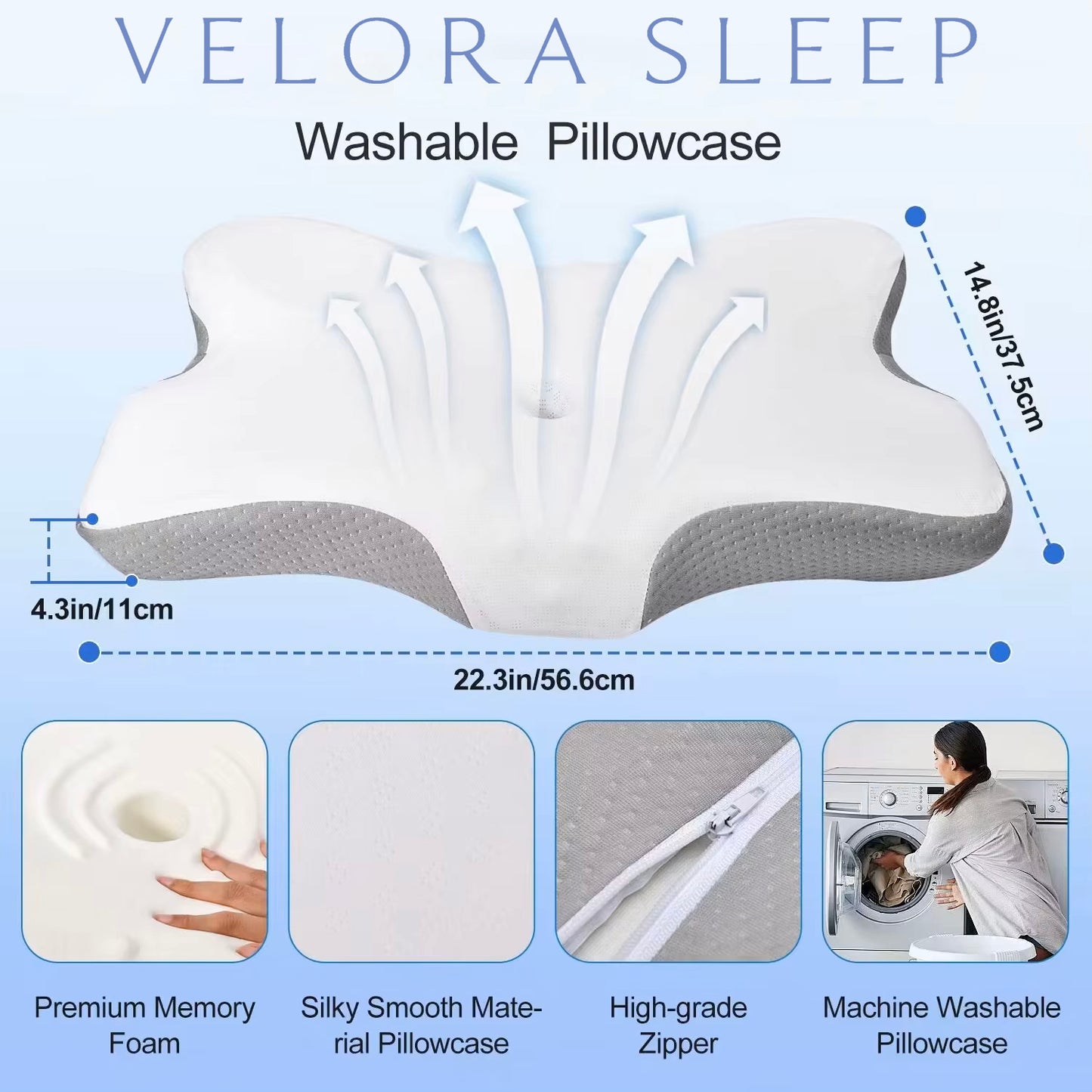 VeloraSleep PRO Ergonomic Pillow