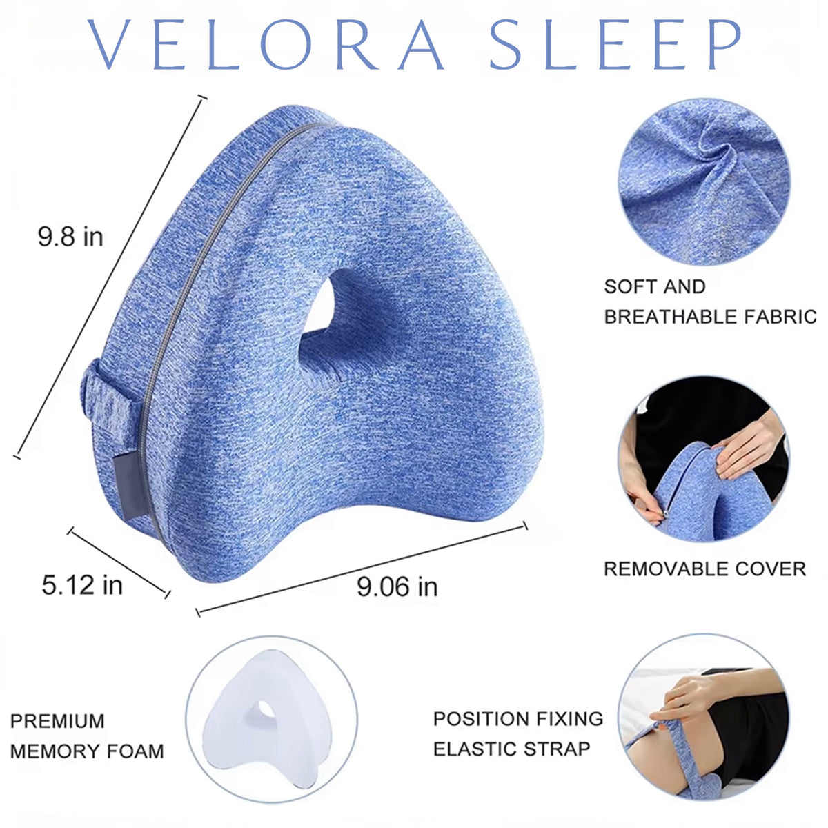 Velora DeepRest™ Ergonomic Leg Pillow